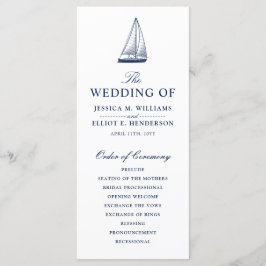 Minimal Nautical Wedding Program Sailboat Programm