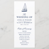 Minimal Nautical Wedding Program Sailboat Programm (Vorderseite)