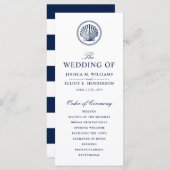 Minimal Nautical Wedding Programm Seashell Thema (Vorne/Hinten)