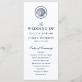 Minimal Nautical Wedding Programm Seashell Thema (Vorderseite)