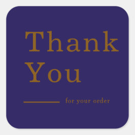Minimal Navy Blue Custom Thank You Business Square Quadratischer Aufkleber