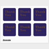 Minimal Navy Blue Custom Thank You Business Square Quadratischer Aufkleber (Blatt)