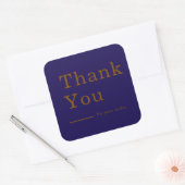 Minimal Navy Blue Custom Thank You Business Square Quadratischer Aufkleber (Umschlag)