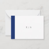 Minimal Navy Blue Elegant Wedding Mini RSVP Karte (Rückseite)