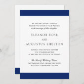 Minimal Navy Blue Elegante Moderne Hochzeit Einladung (Vorne/Hinten)