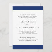 Minimal Navy Blue Modern in einer Hochzeit Einladung (Vorderseite)