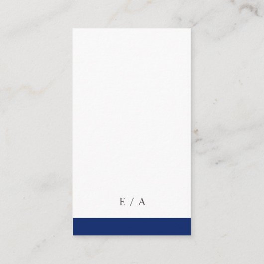 Minimal Navy Blue Modern QR Code Hochzeit Begleitkarte (Rückseite)