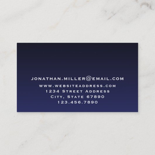 Minimal Navy Blue Monogram Visitenkarte (Rückseite)