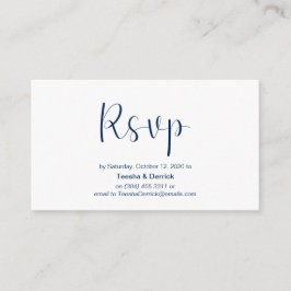 Minimal, Navy Blue Schriftart, Wedding RSVP, reagi Begleitkarte