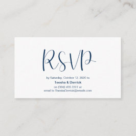 Minimal, Navy Blue Schriftart, Wedding RSVP, reagi Begleitkarte