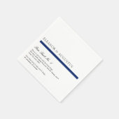 Minimal Navy Blue Simple Modern Fun Fakten Hochzei Serviette (Ecke)