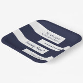 Minimal Navy Blue White Elegant Chic 50. Geburtsta Pappteller (Gewinkelt)