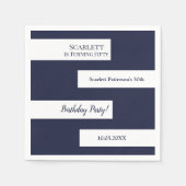 Minimal Navy Blue White Elegant Chic 50. Geburtsta Serviette (Vorderseite)