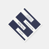 Minimal Navy Blue White Elegant Chic 50. Geburtsta Serviette (Ecke)