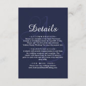 Minimal Navy Blue White Monogram Elegant Wedding Begleitkarte (Vorderseite)