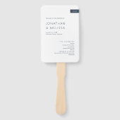 Minimal Navy Blue & White Monogram Wedding Program Fächer (Vorderseite)