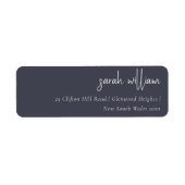 Minimal Navy Blush Black Script Typografy Address (Vorne)