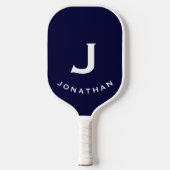Minimal Navy Classic Monogram Pickleball Schläger (Vorderseite)