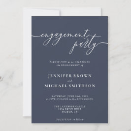 Minimal Navy Moderne Engagement Party Einladung
