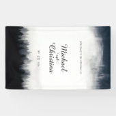 Minimal neblig Fichtenwald Naturhochzeit Banner (Horizontal)