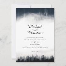 Minimal neblig Fichtenwald Naturhochzeit