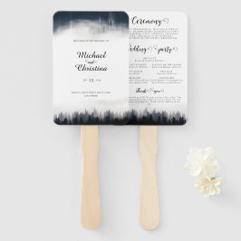 Minimal neblig Fichtenwald Naturhochzeit Fächer