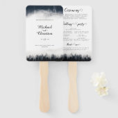 Minimal neblig Fichtenwald Naturhochzeit Fächer (Vorne und Hinten)