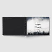 Minimal neblig Fichtenwald Naturhochzeit Gästebuch (Voll)