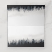 Minimal neblig Fichtenwald Naturhochzeit Platzkarte (Innenseite Aufgefaltet)