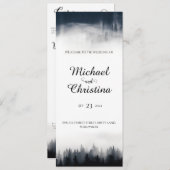 Minimal neblig Fichtenwald Naturhochzeit Programm (Vorne/Hinten)