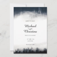 Minimal neblig Fichtenwald Naturhochzeit