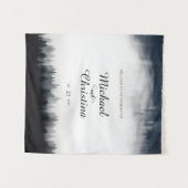 Minimal neblig Fichtenwald Naturhochzeit Wandteppich (Vorderseite (Horizontal))