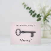 Minimal neue Zuhause-Adresse Alter Schlüssel auf R Postkarte (Stehend Vorderseite)