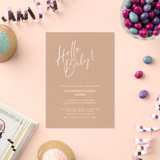 Minimal Neutral Baby Shower Acrylic Invitation Acryleinladungen (Insitu (Feier))