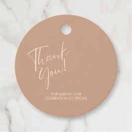 Minimal Neutral Baby Shower Thank You Round Tag Geschenkanhänger