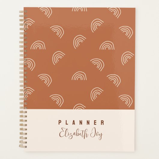 Minimal Neutral Boho Customizable Planner Planer (Vorderseite)