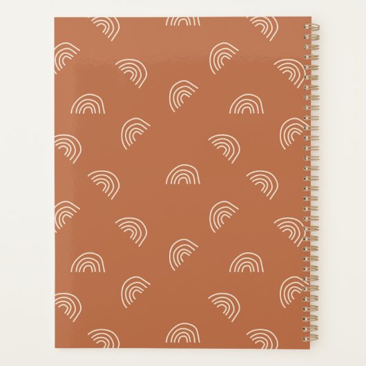 Minimal Neutral Boho Customizable Planner Planer (Rückseite)