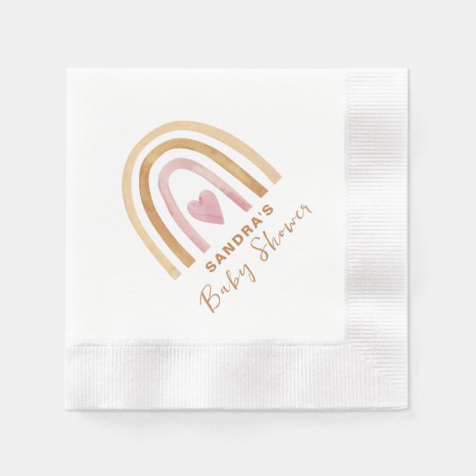 Minimal Neutral Boho Rainbow Baby Dusche Serviette (Vorderseite)