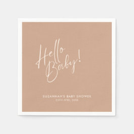 Minimal Neutral Modern Baby Shower Serviette