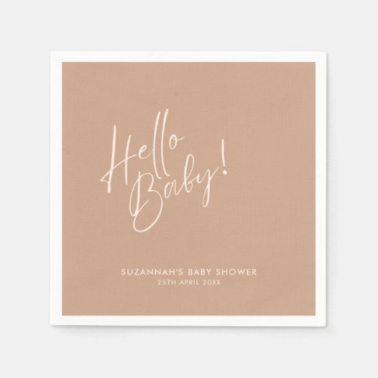 Minimal Neutral Modern Baby Shower Serviette (Vorderseite)