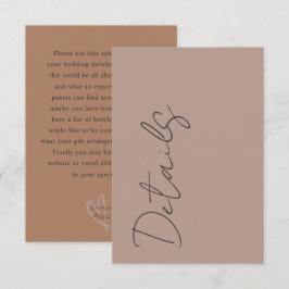 Minimal Neutral Typography Wedding Details Begleitkarte