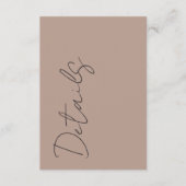 Minimal Neutral Typography Wedding Details Begleitkarte (Vorderseite)