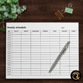 Minimal Neutral Weekly Schedule Notizblock