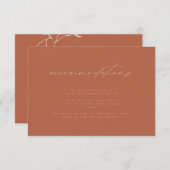 Minimal neutrale Sonnenuntergang-Rost-Hochzeiträum Begleitkarte (Vorne/Hinten)
