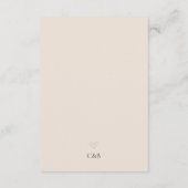Minimal neutrale Taupe Moderne SkriptWedding RSVP Begleitkarte (Rückseite)