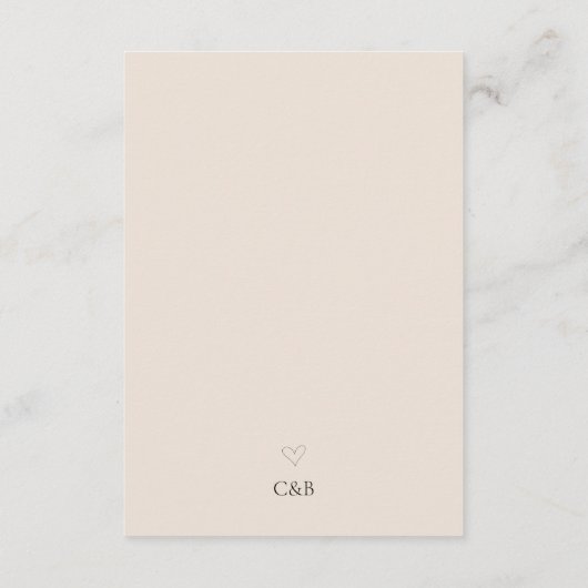 Minimal neutrale Taupe Moderne SkriptWedding RSVP Begleitkarte (Rückseite)