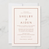 Minimal neutrale Terracotta Moderne Hochzeit Einladung (Vorderseite)