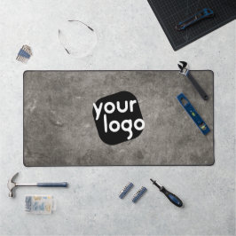 Minimal neutraler Retro-Graue Logo-Marke hinzufüge Schreibtischunterlage