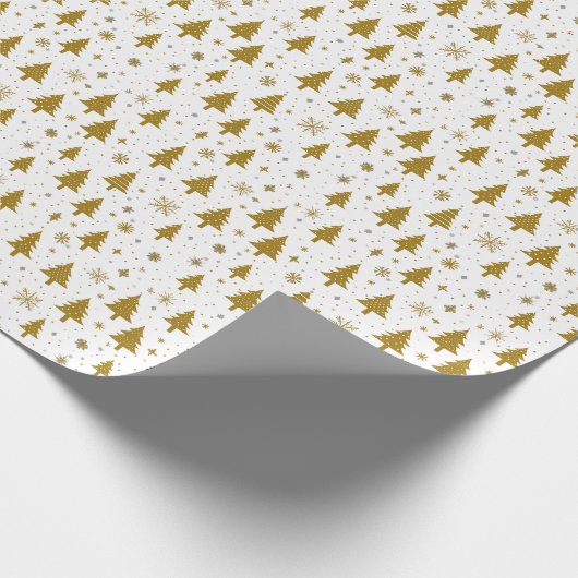 Minimal neutraler Weihnachtsbaum Geschenkpapier (Ecke)