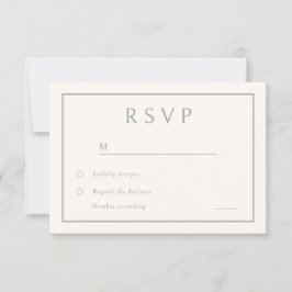 Minimal neutrales Elegant Moderne Hochzeit RSVP Karte